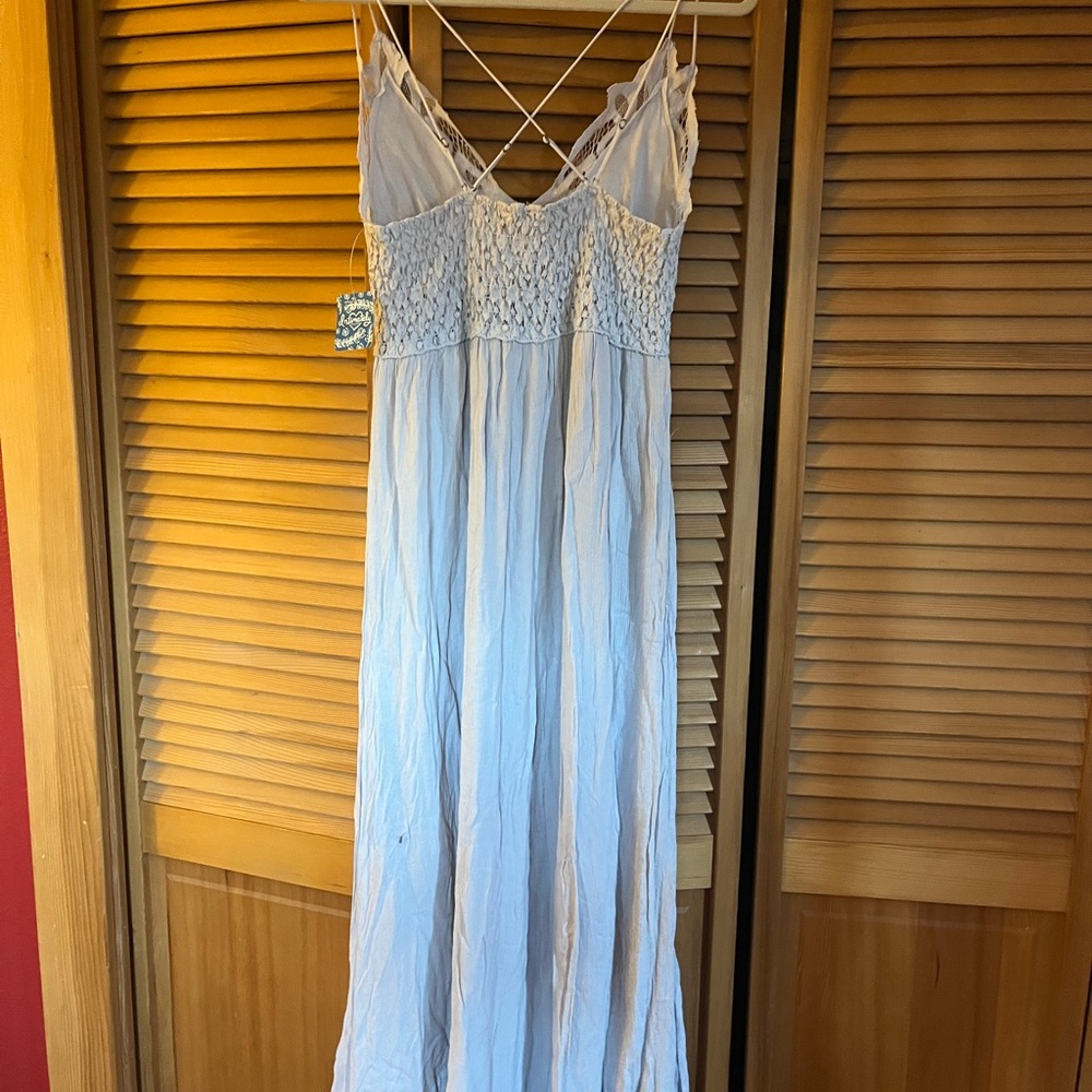 NWT Free apeople Adelia Maxi dress in Silver